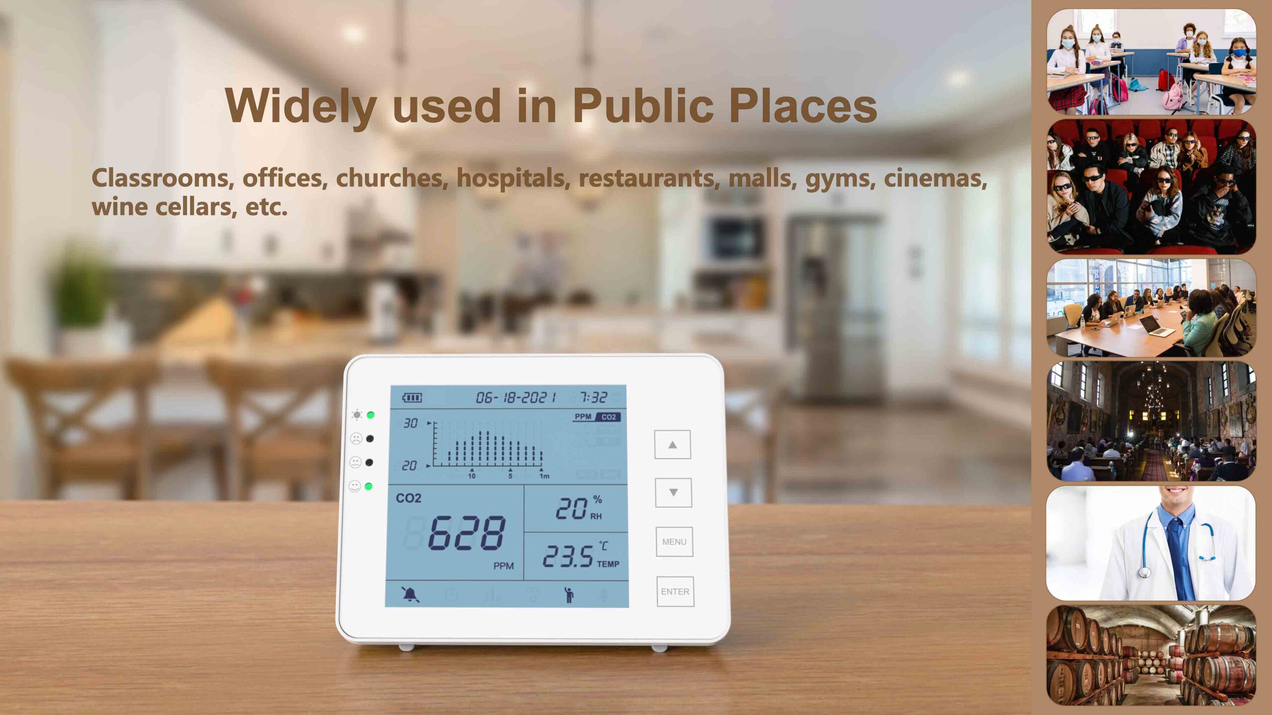 co2 monitor can be widely used in public places